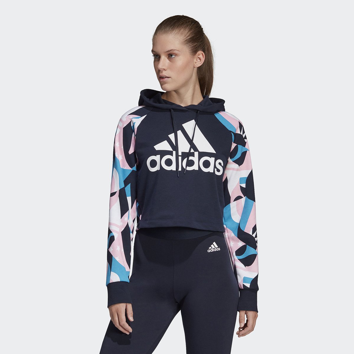 Blusa Moletom Moletom Feminino Barato Adidas Moletom Adidas AOP