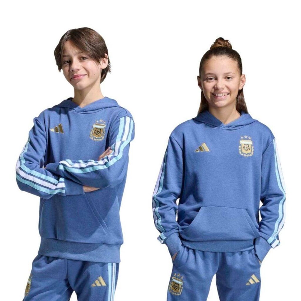 Moletom Adidas Argentina DNA Juvenil - Azul 11-12