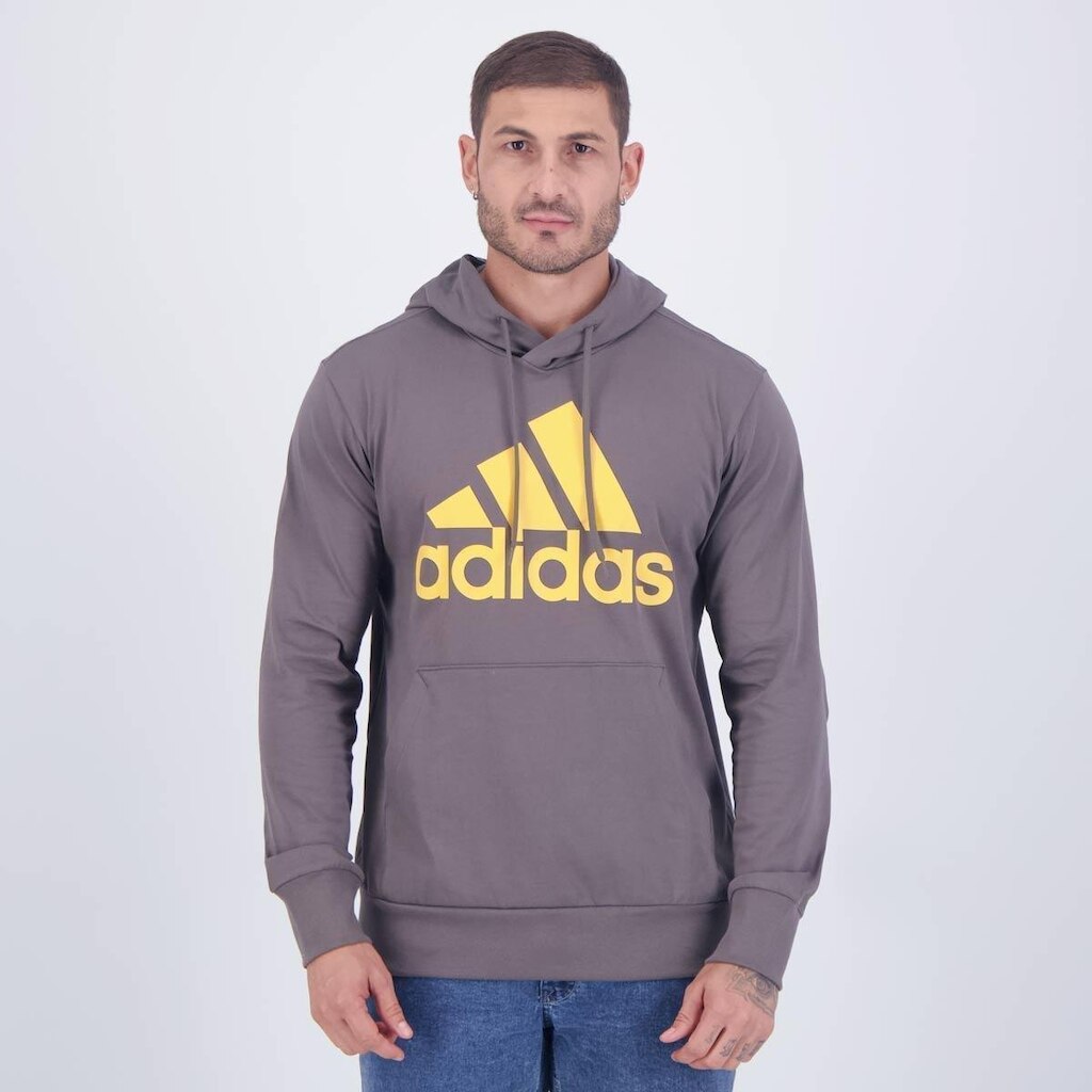 Moletom Adidas Big Logo Com Capuz Cinza
