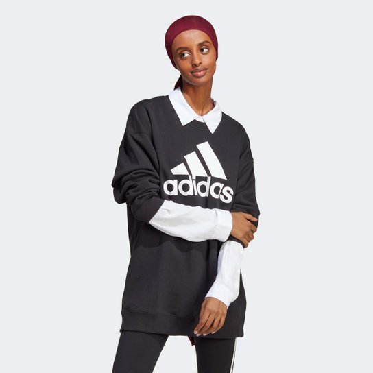 Moletom Adidas Boyfriend Feminino - Preto+Branco é ruim? Moletom Adidas Boyfriend Feminino - Preto+Branco é boa?