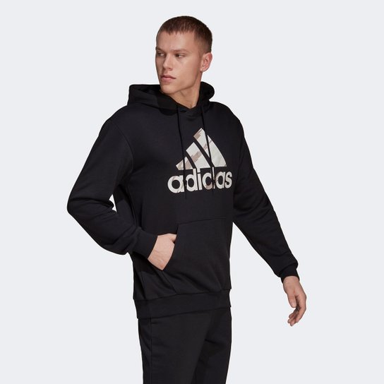 Moletom Adidas Camuflado Canguru Masculino - Preto Menor preço em Moletom Adidas Camuflado Canguru Masculino - Preto