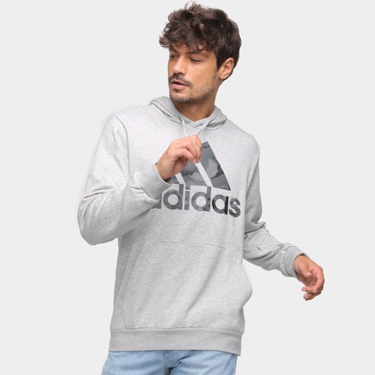 Moletom Adidas Capuz Camuflado Masculino - Cinza+Preto Menor preço em Moletom Adidas Capuz Camuflado Masculino - Cinza+Preto