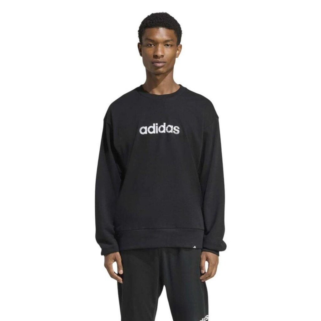 Moletom Adidas Essentials Big Linear Masculino - Preto 2GG