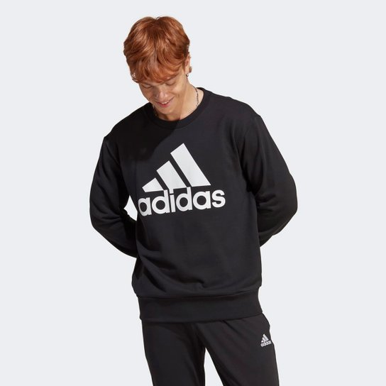 Moletom Adidas Essentials Big Logo Masculino - Preto Menor preço em Moletom Adidas Essentials Big Logo Masculino - Preto