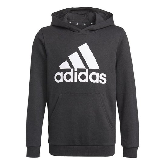 Moletom Adidas Essentials Hoodie Infantil - Preto+Branco Menor preço em Moletom Adidas Essentials Hoodie Infantil - Preto+Branco