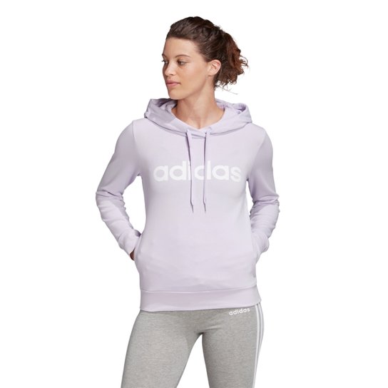 Moletom Adidas Essentials Linear Feminino - Roxo+Branco é ruim? Moletom Adidas Essentials Linear Feminino - Roxo+Branco é boa?