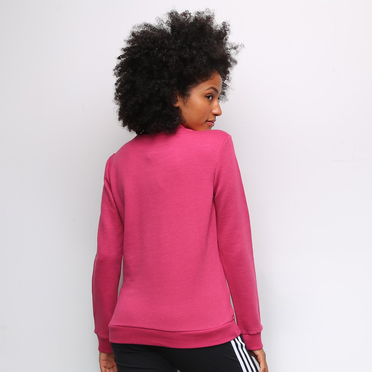 moletom adidas essentials linear feminino rosa