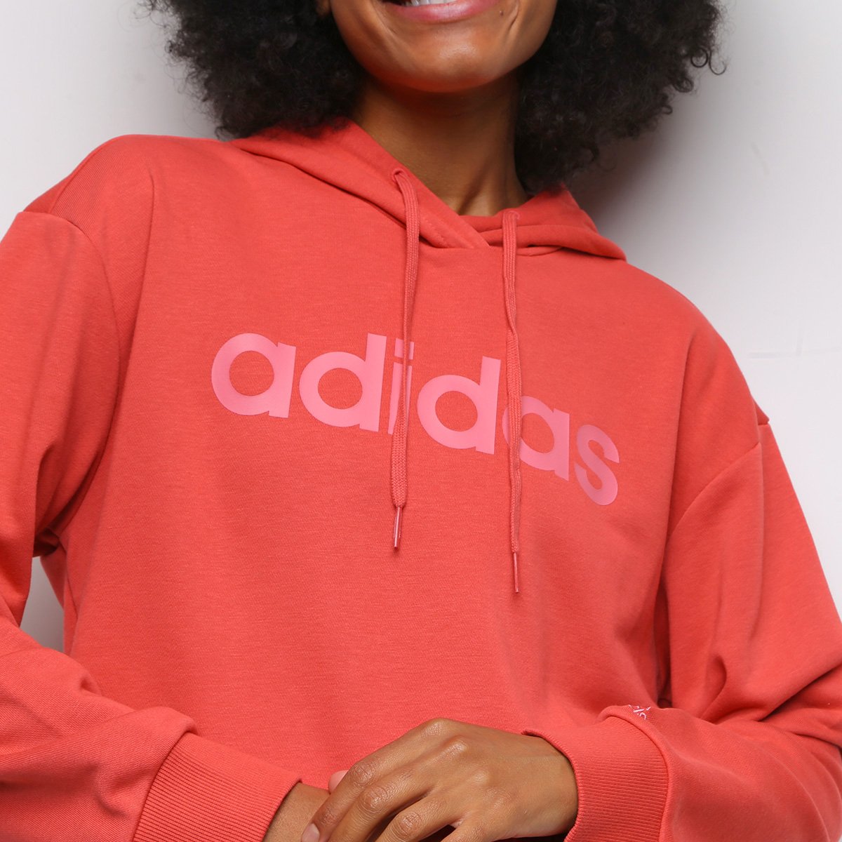 moletom adidas essentials linear feminino rosa