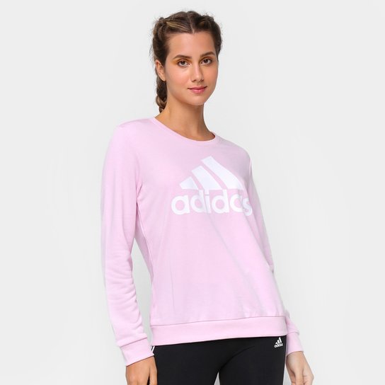 Moletom Adidas Essentials Logo Adidas Feminino - Rosa+Branco é ruim? Moletom Adidas Essentials Logo Adidas Feminino - Rosa+Branco é boa?