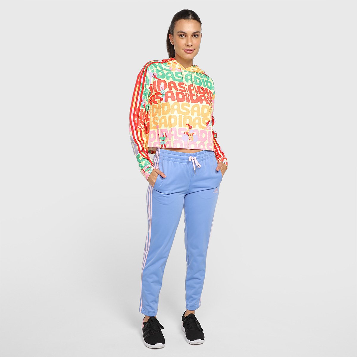 Moletom Adidas Farm Com Capuz Feminino Verde+Vermelho Netshoes