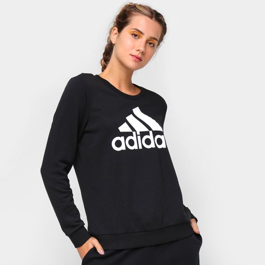 Moletom Adidas Logo Adidas Essentials Relaxed Feminino - Preto+Branco é ruim? Moletom Adidas Logo Adidas Essentials Relaxed Feminino - Preto+Branco é boa?