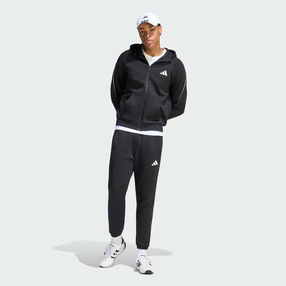 Moletom adidas Logo Pequeno E Stadium Masculino - Preto | Netshoes