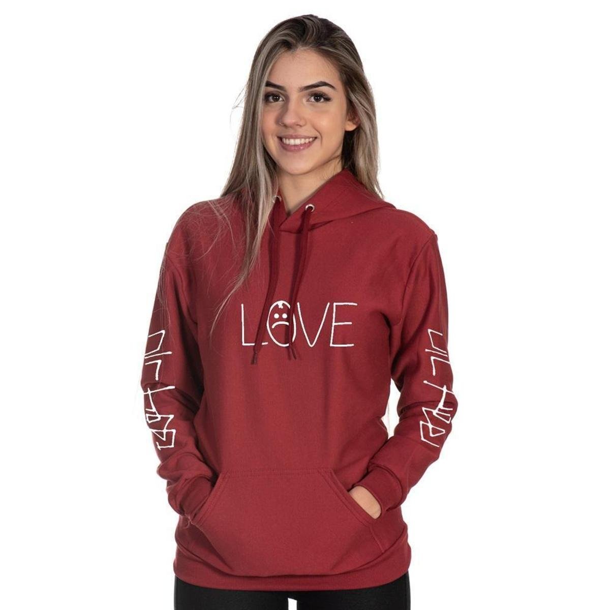 womens burgundy moletom com capuz