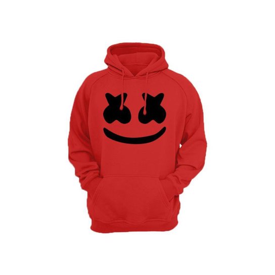 Moletom Algodão Masculino Capuz Bolso Canguru Conforto - Vermelho