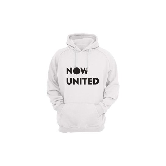 Moletom Algodão Now United Masculino Bolso Canguru Casual - Branco