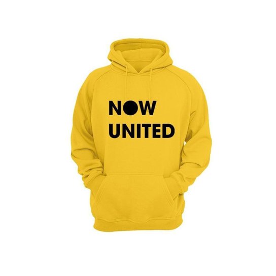 Moletom Algodão Now United Masculino Bolso Canguru Casual - Amarelo
