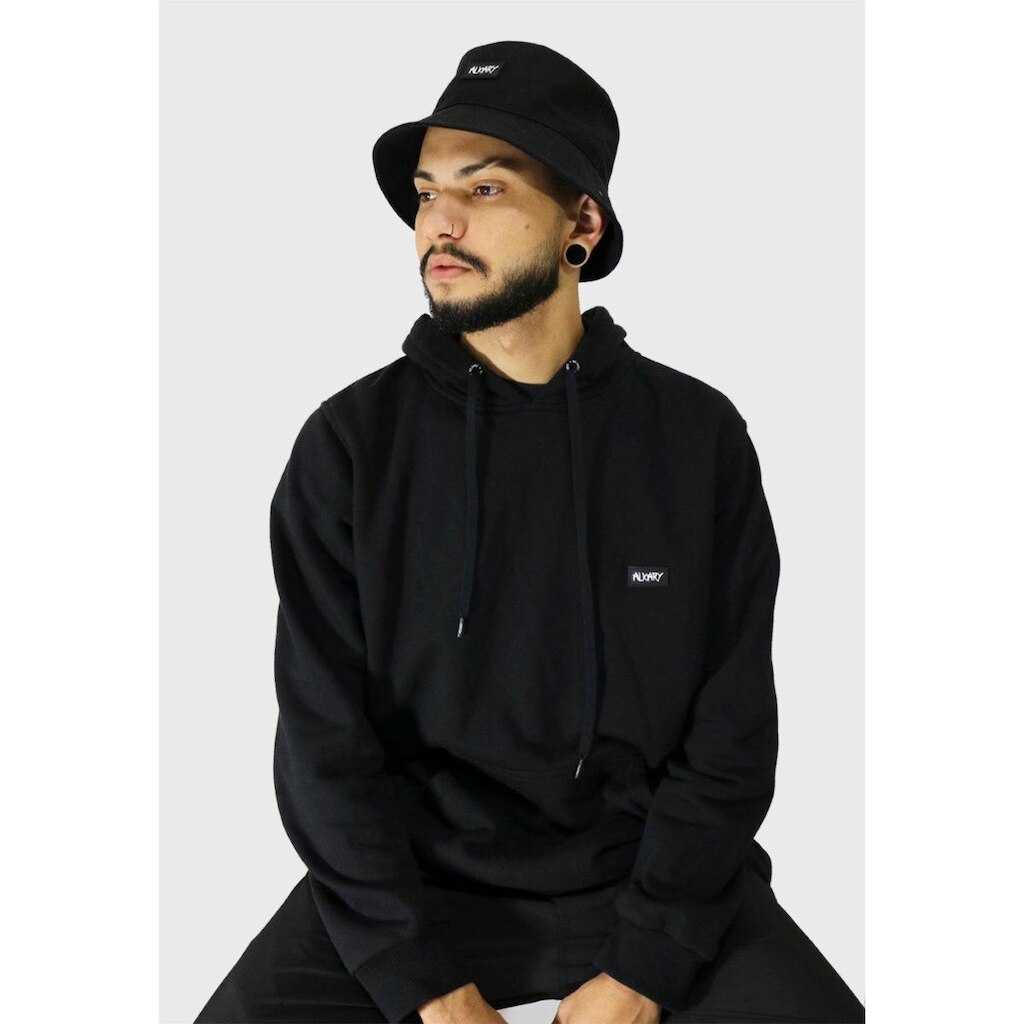 MOLETOM ALKARY COM CAPUZ E BOLSO PRETO