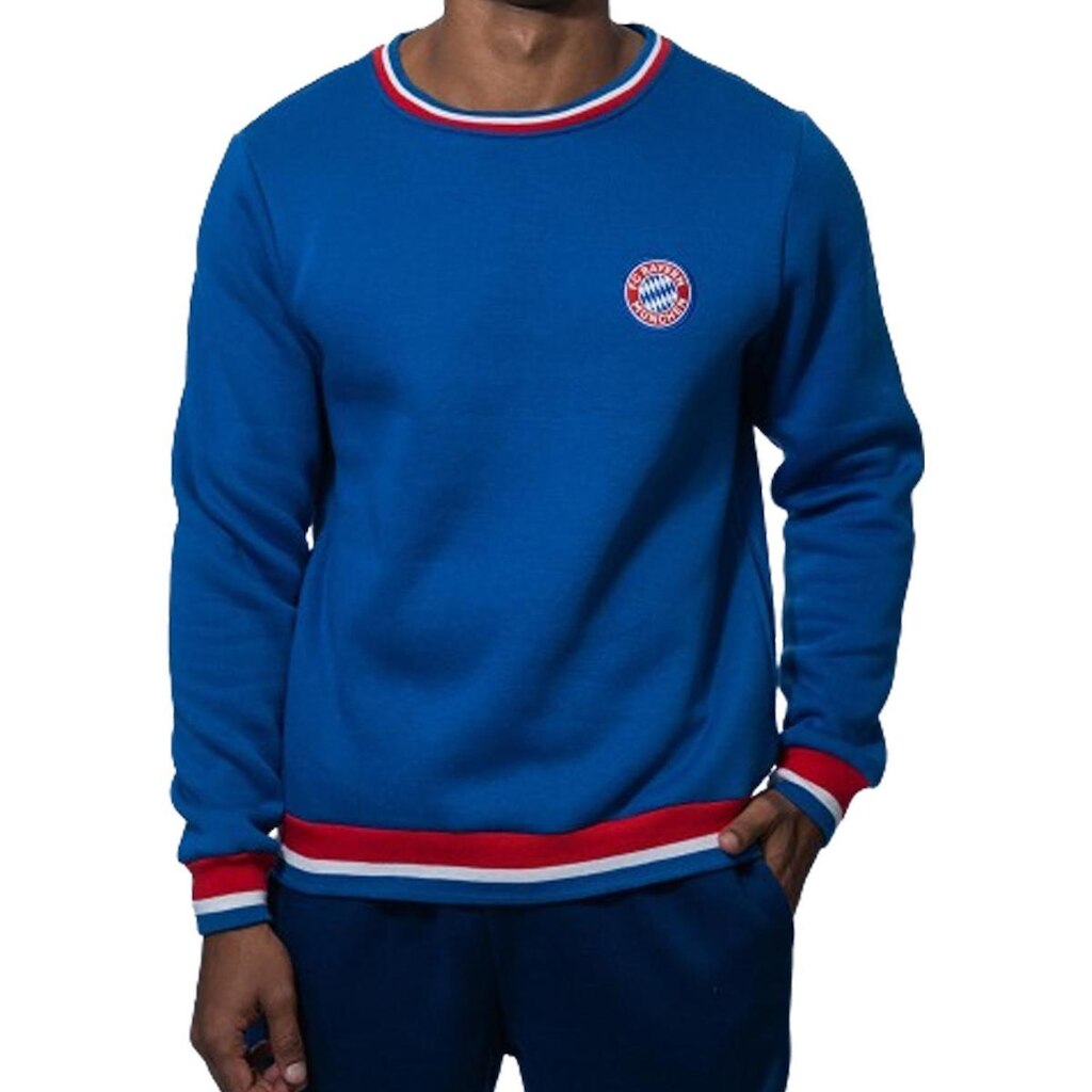 Moletom Bayern Gola Careca Masculino - Azul e Vermelho