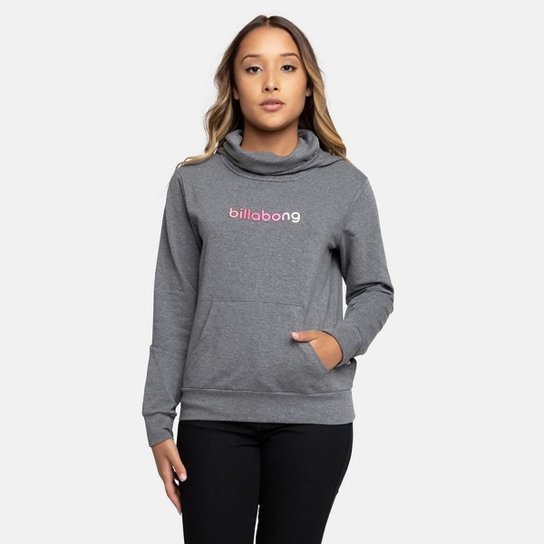 MOLETOM BILLABONG FECH MAKE - CINZA CLARO MESCLA - Cinza