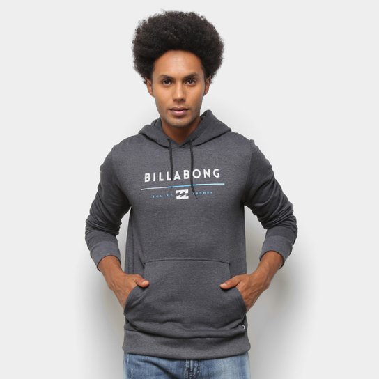 Moletom Billabong Tri-Unity Canguru Masculino - Cinza