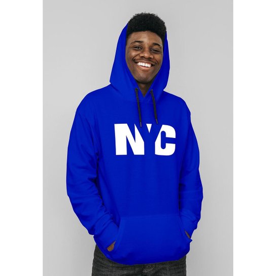 Moletom Blusa de Frio Masculina Fechada NYC Flanelada Quente Pro