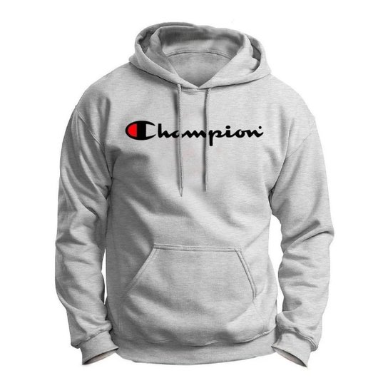 Moletom Blusa Frio Champion Canguru Blusão Básico Masculino - Cinza Menor preço em Moletom Blusa Frio Champion Canguru Blusão Básico Masculino - Cinza