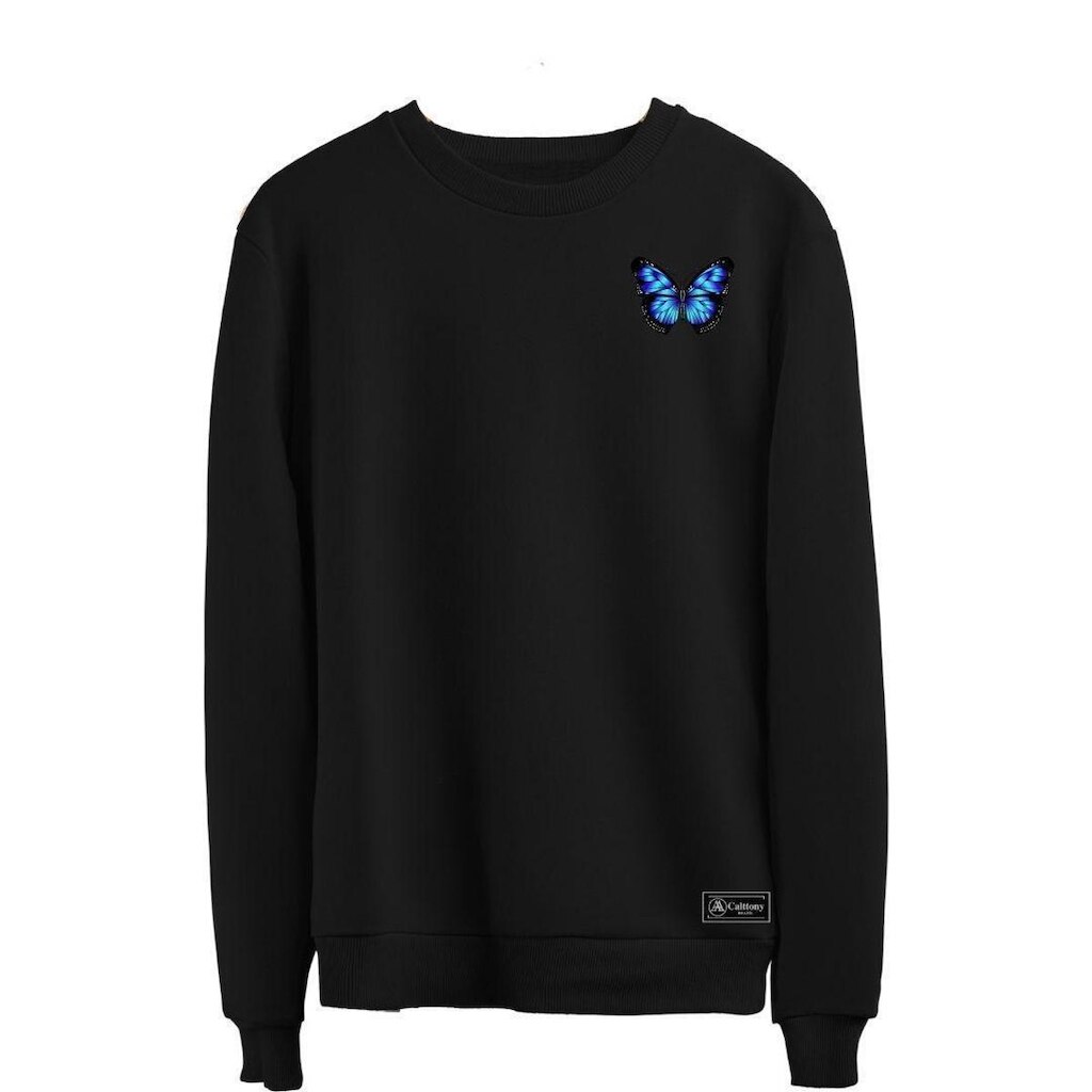 Moletom Calttony Borboleta Personalizado sem Capuz gola Redonda