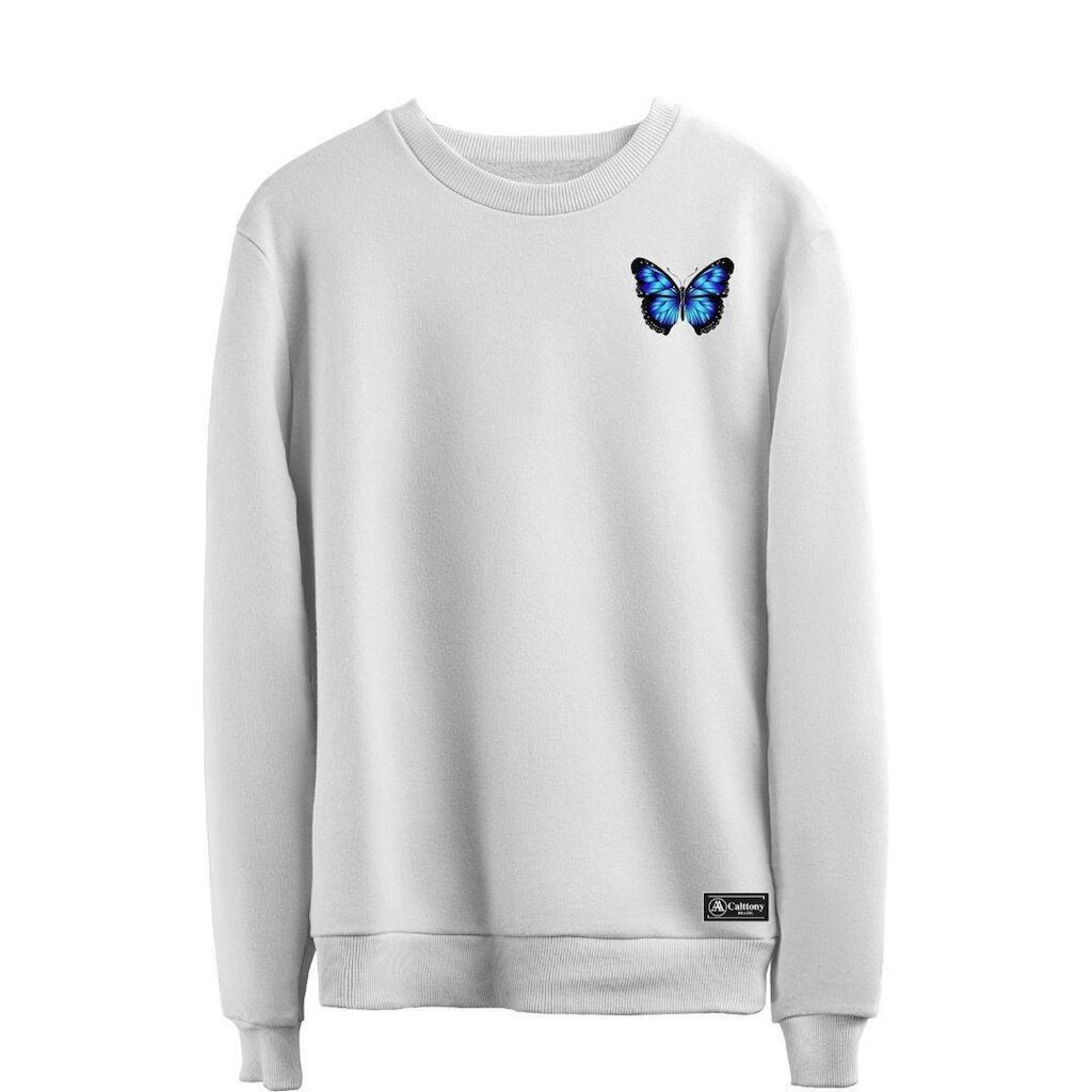 Moletom Calttony Borboleta Personalizado sem Capuz gola Redonda