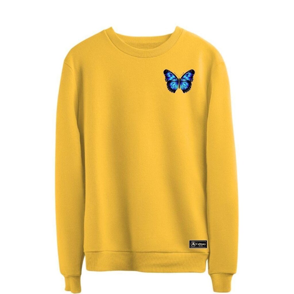 Moletom Calttony Borboleta Personalizado sem Capuz gola Redonda