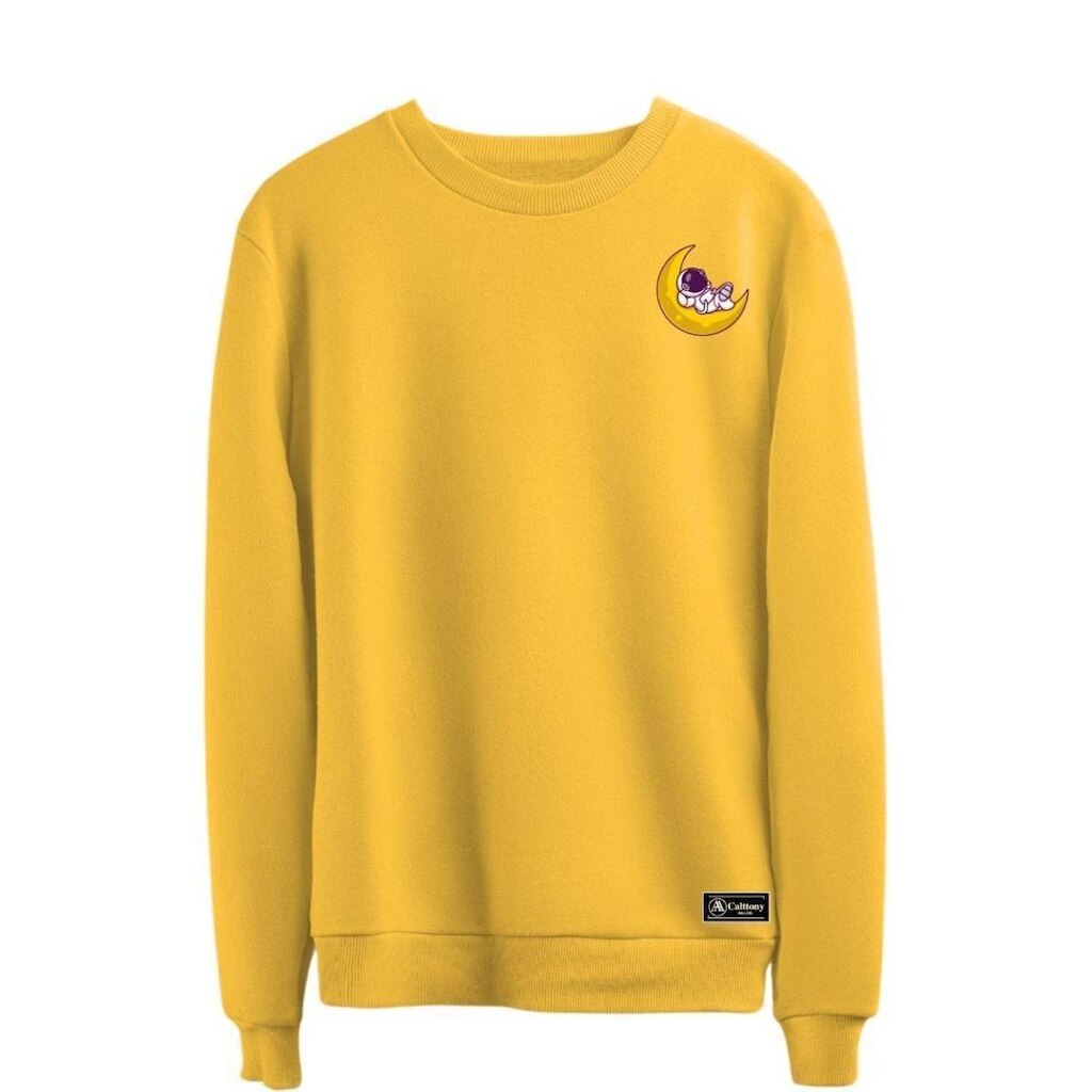 Moletom Calttony lua Astronauta Personalizado sem Capuz gola Redonda