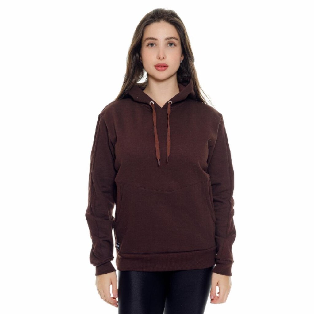 Moletom Canguro Feminino United - bege-escuro - gg
