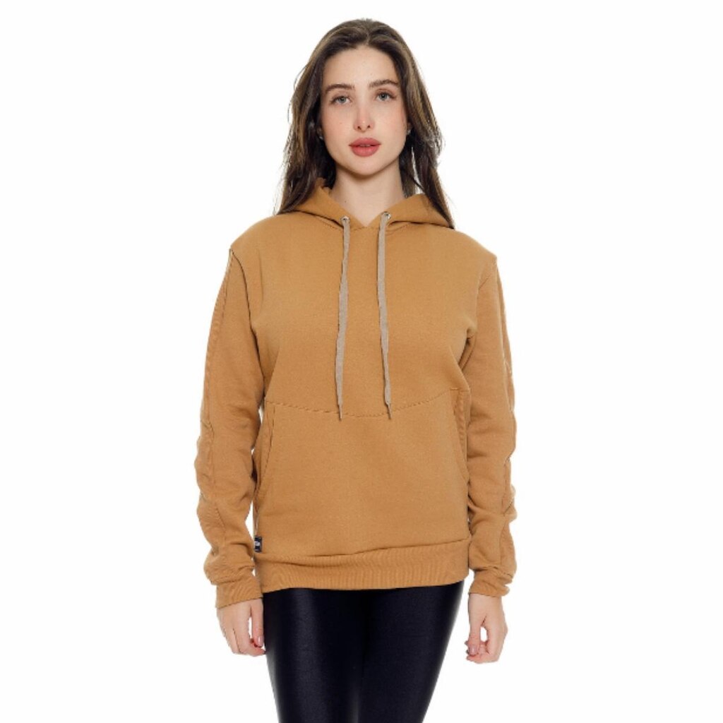Moletom Canguro Feminino United - bege-escuro - gg