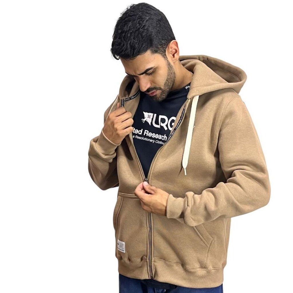 Moletom Canguru Aberto Lrg 47-Caqui