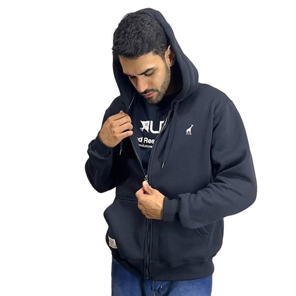 Moletom Canguru Aberto Lrg 47-Preto