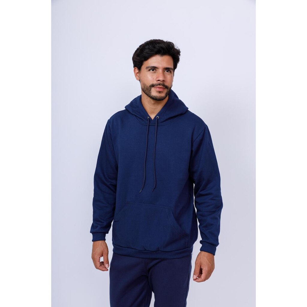 Moletom Canguru Com Capuz Masculino - Marinho