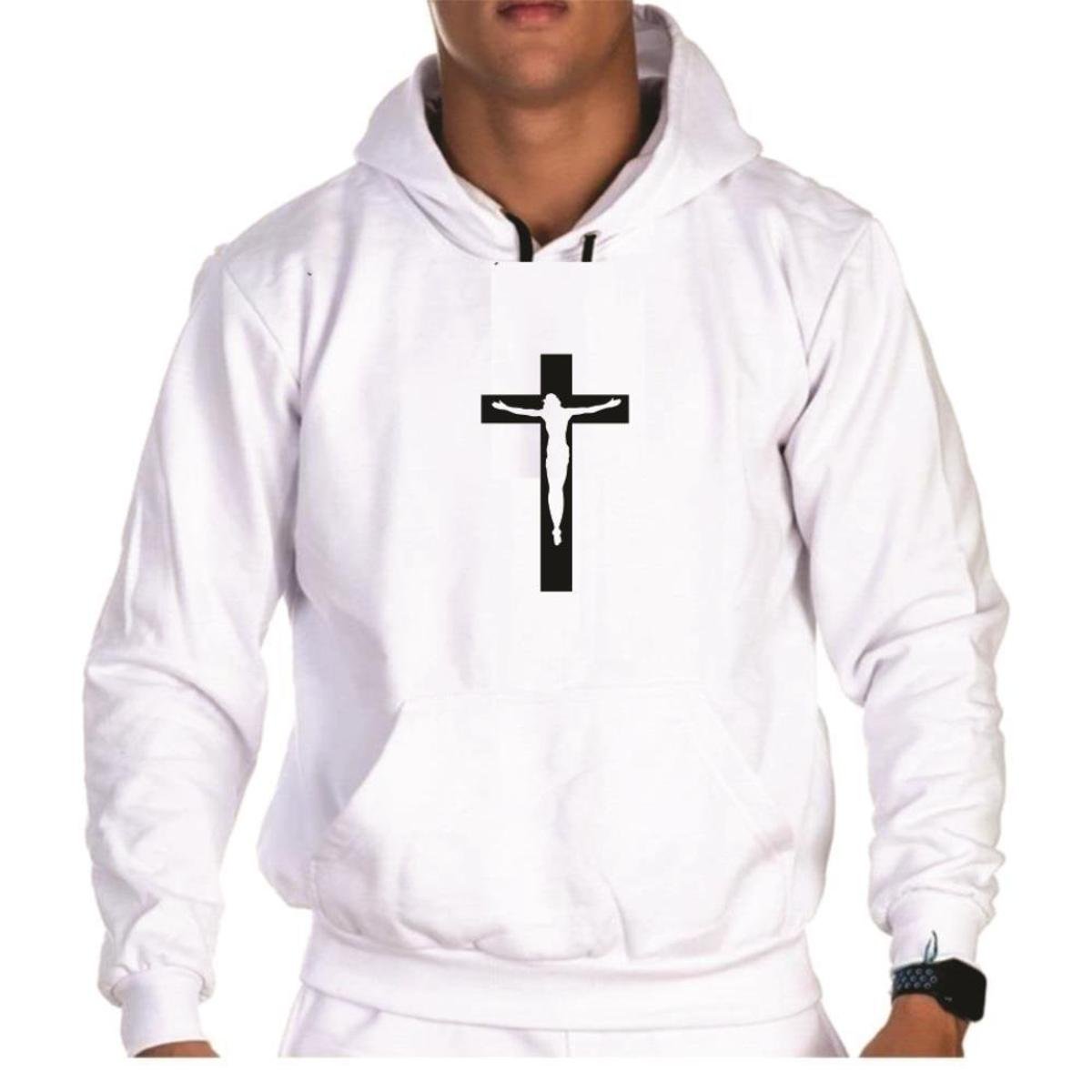 cross front moletom com capuz