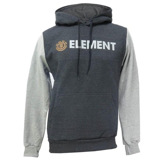 Moletom Canguru Element Duo Block - Cinza