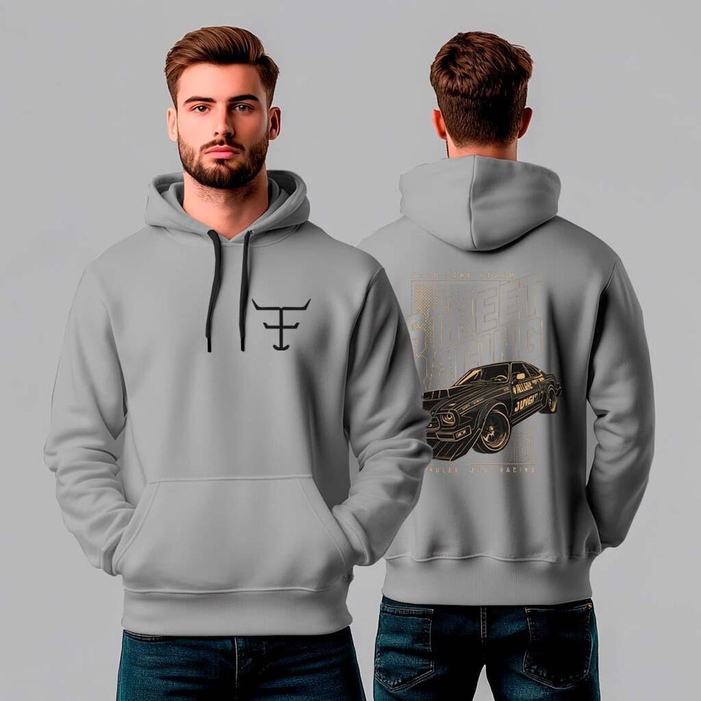 Moletom Canguru Estampado Street Racing - REF1331