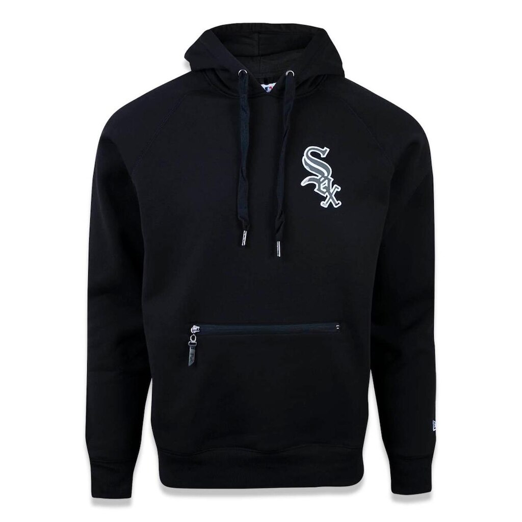MOLETOM CANGURU FECHADO CHICAGO WHITE SOX MLB PRETO NEW ERA