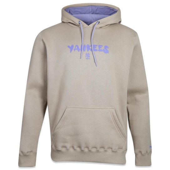 MOLETOM CANGURU FECHADO MLB NEW YORK YANKEES SWEET WINTER BEGE NEW