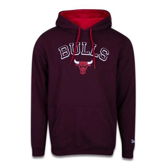 New Era Moletom Chicago Bulls Vermelho MOLETOM CANGURU FECHADO NBA