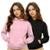 Moletom Canguru Feminino Algodão Capuz Bolso Frontal Kit 2 - Preto+Rosa
