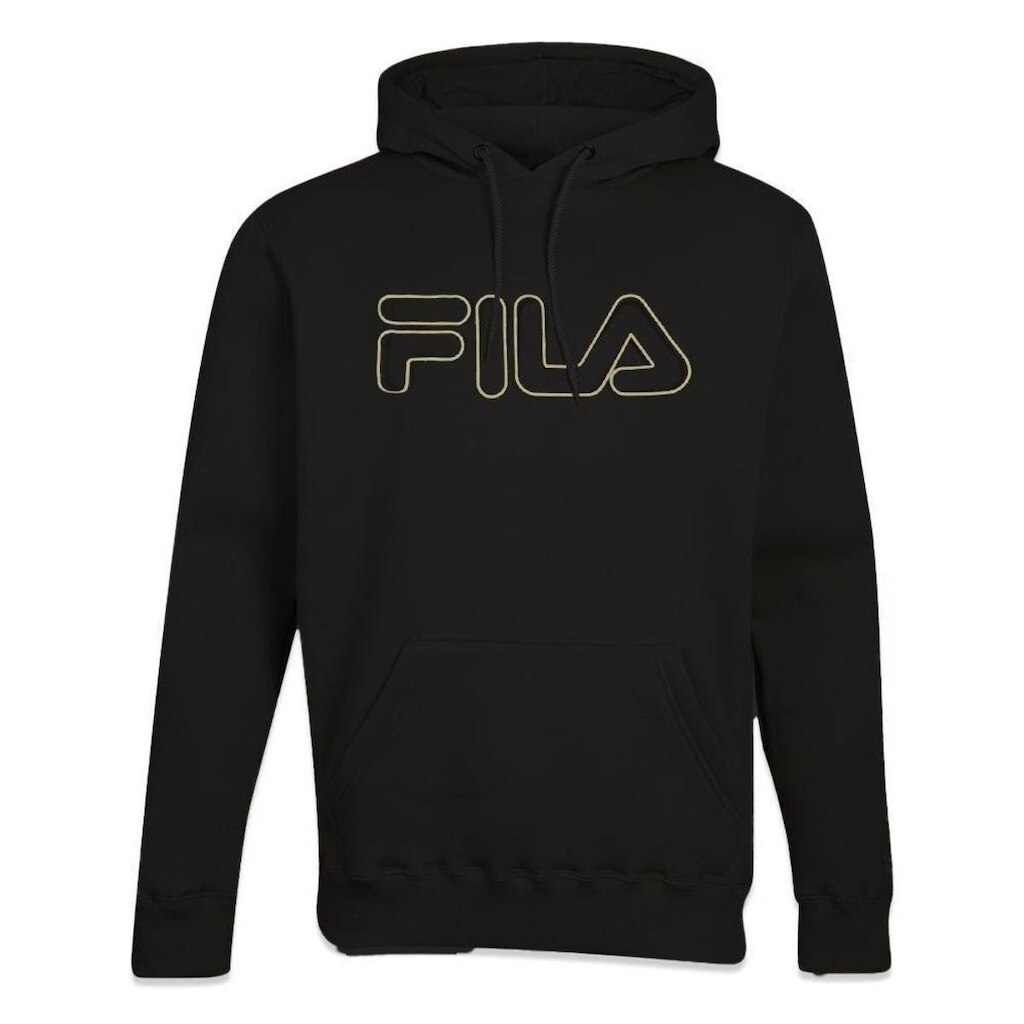 Moletom Canguru Fila com Capuz Masculino Letter Outline