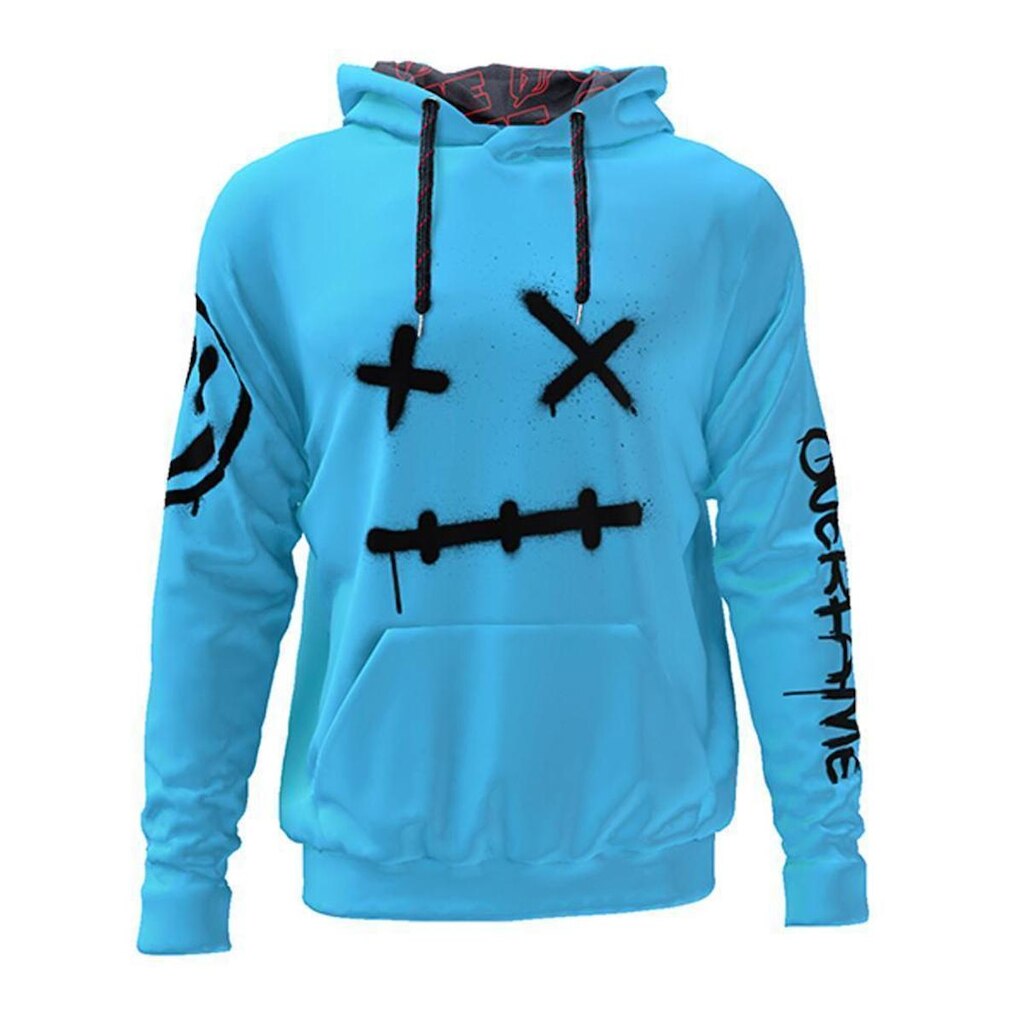 Moletom Canguru Graffiti Sad Smile Azul - GG