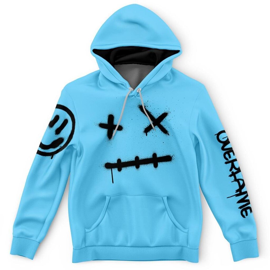 Moletom Canguru Graffiti Sad Smile Preto