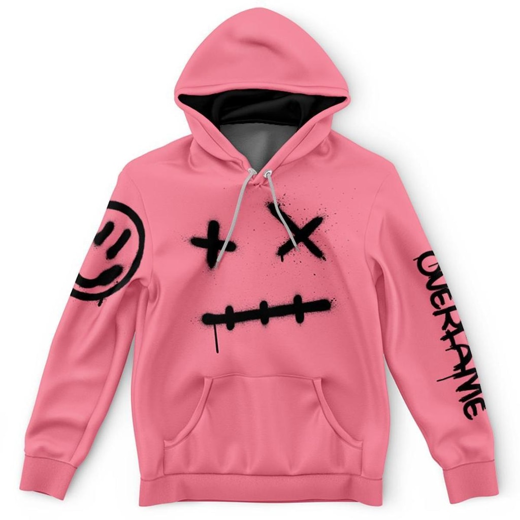 Moletom Canguru Graffiti Sad Smile Preto