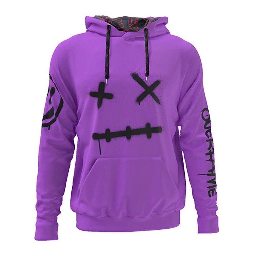 Moletom Canguru Graffiti Sad Smile Roxo - G1