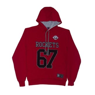 Moletom Canguru Houston Rockets NBA Logo Fechado Vermelho