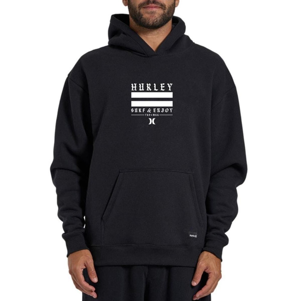 Moletom Canguru Hurley Box Agacê Preto