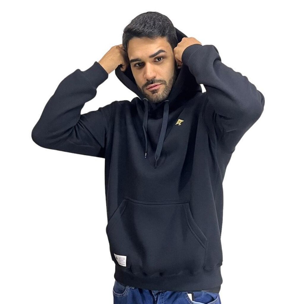 Moletom Canguru Lrg Three Four Seven Poh- Preto